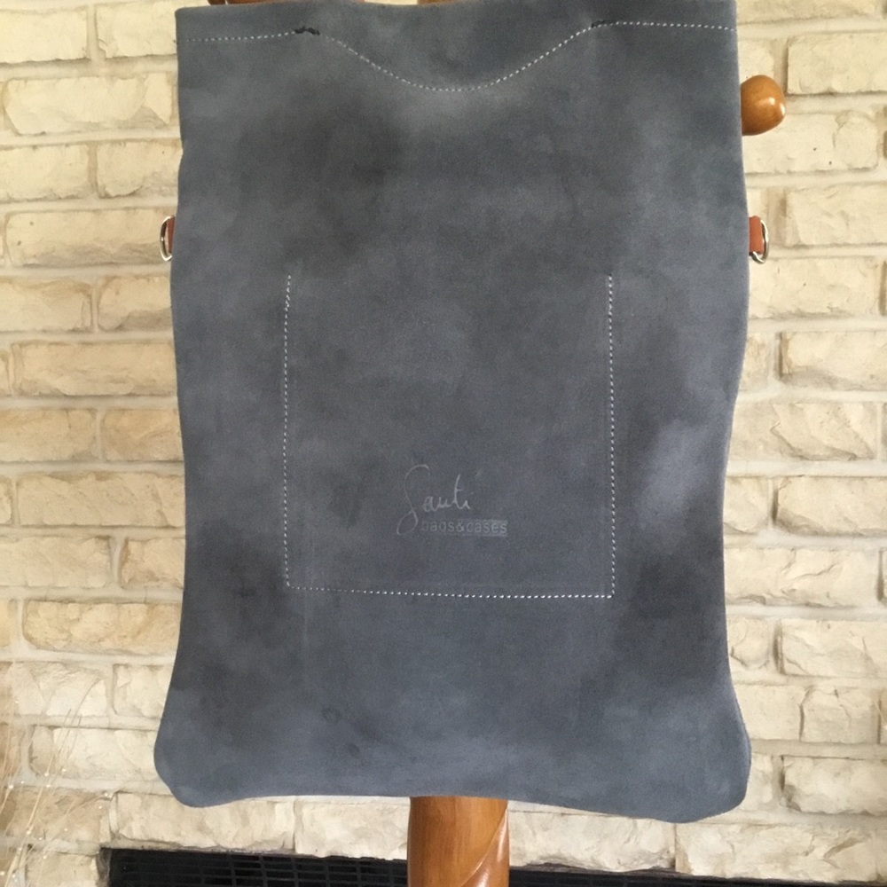NWT HANDMADE SUEDE/LEATHER  CROSSBODY BAG - Picture 7 of 13